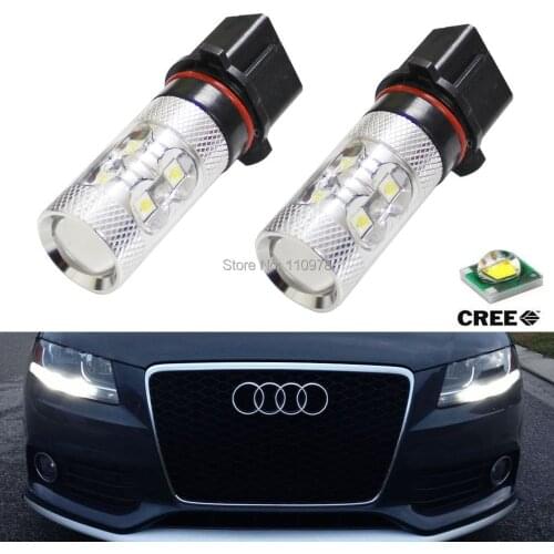 2Pcs White 50W High Power P13W CREE Chips LED Bulbs For 2008-2012 Audi A4 Q5 Daytime Running Lights
