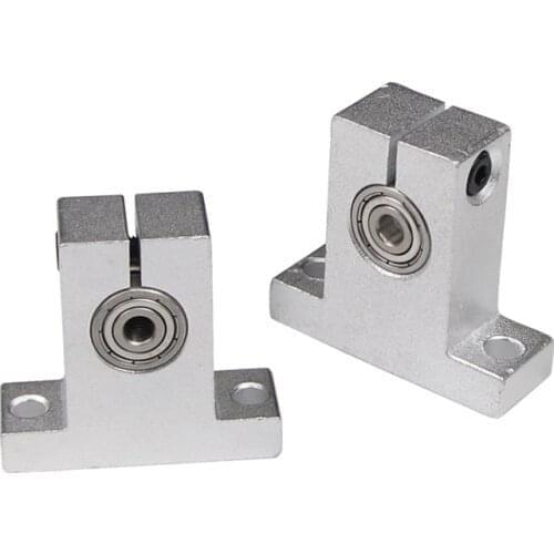 SK10 Aluminum CNC Linear Rail Shaft Guide Support Bracket with Bearing