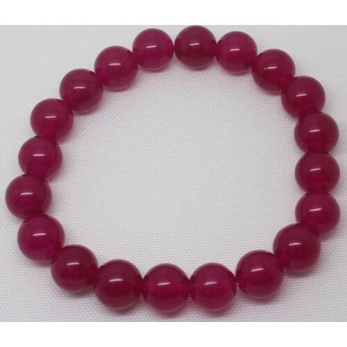 Mini. Order is $7! 6-12mm Plum Jades Bracelet Round Jewelry Making Beads 7.5"