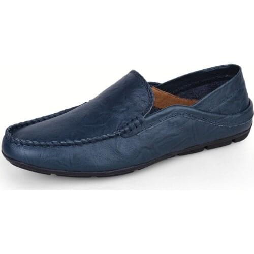 New Mens Shoes Genuine Leather Men Loafers Business Casual Soft Bottom Comfortable Slip on Shoes for Men Luxury Driving Flats