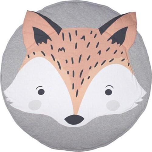 85cm Fox Print Baby Toddler Soft Cotton Crawling Play Mat Blanket Floor Carpet Newborn Infant Crawling blanket Kids Room Decor