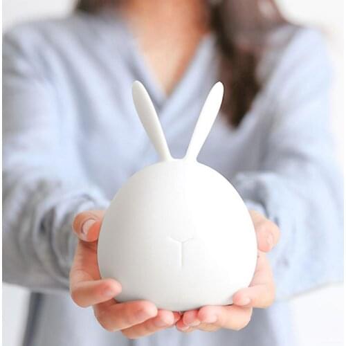 Night Light Rabbit Shape Design USB Chargeable Silicone Adjustable bient Lamp for Bedroom