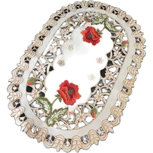 New satin lace table place mat cloth embroidery placemat pad pan glass coaster dining tea cup doily drink pot mug holder kitchen