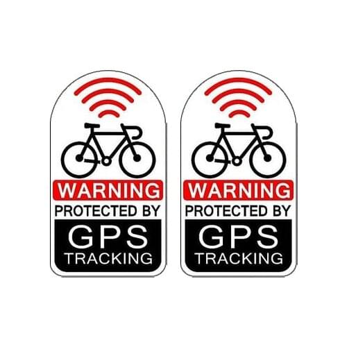 53mm*30mm 2PCs GPS Protected Tracking Warning Sticker Bicycle Bike Theft Prevention
