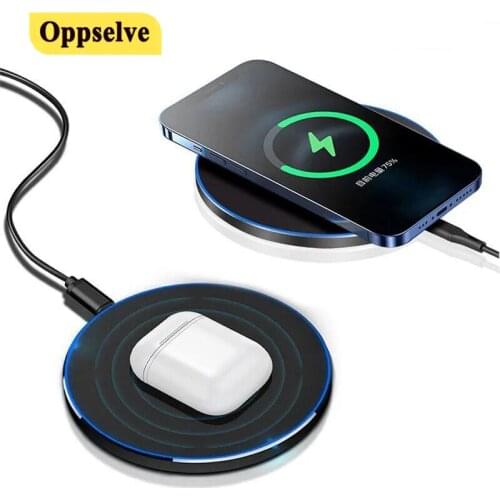15W LED Wireless Charger For iPhone 12 11 Pro Xs Max Fast Wireless Charging Pad For Samsung Xiaomi Slim Wireless Phone Charger
