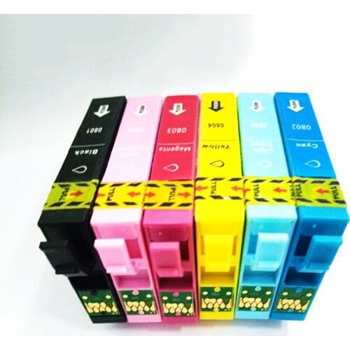 Vilaxh T0801 - T0806 for Epson Stylus P50 PX650 PX700 PX800 PX710 PX720 PX810 PX820 R265 R285 R360 RX560 RX585 printer