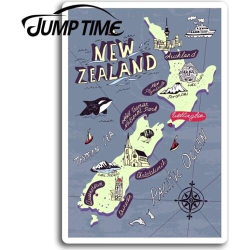 Jump Time for New Zealand Auckland Map Vinyl Stickers Sticker Laptop Luggage Camper Window Bumper Motor Decal Car Wrap