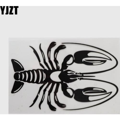 YJZT 15.9CM×10.2CM Fashion Vinyl Crayfish Decal Car Stickers Black/Silver 13D-0937