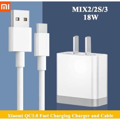 18W Charger Xiaomi Redmi Note 8 7 Fast Charger QC3.0 Quick Power Wall Adapter Type C Cable For Mi 8 9 Lite SE 9T Pro Max 3 CC9