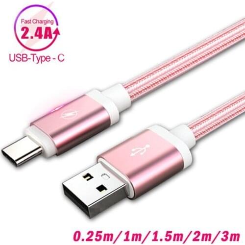 Type C Charger 1m 2m Long USB qucik charger Wire USB C For Huawei P20 Lite Samsung Galaxy Note 8 9 A5 A7 2017 S8 A40 S10 Charger