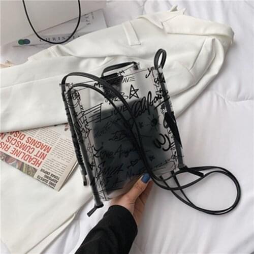 Women Transparent Bucket Bag Clear PVC Jelly Small Shoulder Bag Female Chain Crossbody Messenger Bags 2020 Design Luxury Handbag