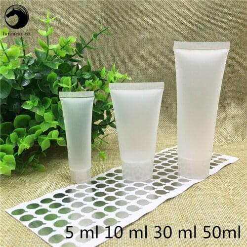 100 pcs Free Shipping 10ml 30ml 50ml Frosted Plastic Tube Bottles Refillable Cosmetic Hand Cream Eye Gel Sample Empty Containers