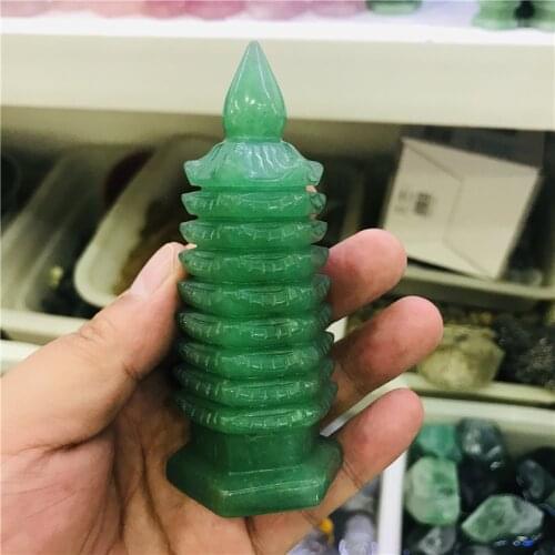 15-17cm Natural Dongling jade crystal pagoda, Wenchang pagoda, hand-carved decoration