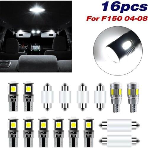 16Pcs LED Kit Canbus Led Bulbs Super White Signal Lamp Dome Reading License Plate Light Car Interior Lights For Ford F150