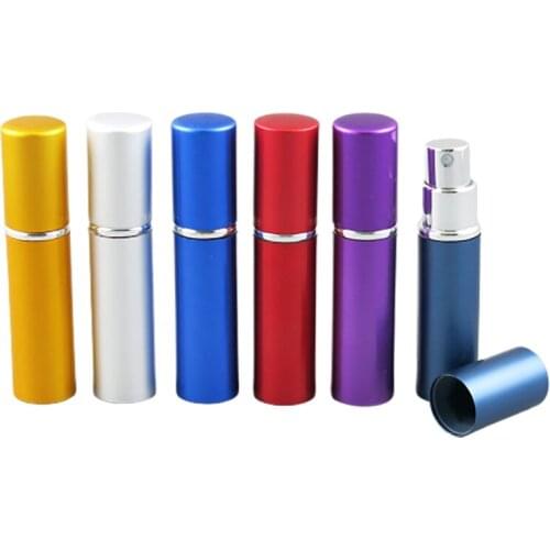 24 X Mini Cute 5ml aluminum perfume bottle 5cc metal aluminum perfume atomizer Black gold silver blue red purple