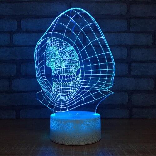 3D LED Skull Lamp 7 Color Visual 3d Night Light For Kids Gift USB Table Lampara Lampe Baby Sleeping Nightlight
