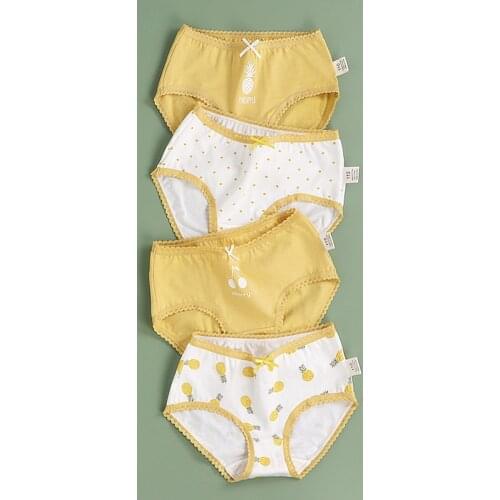 4Pcs/Lot Baby Girls Underwear Cotton Soft Panties Kids Short Briefs Cartoon Print Children Underpants 2-12 Year Old Girls