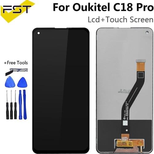 6.55''For Oukitel C18 Pro LCD Display+Touch Screen Digitizer Assembly Repair Parts+Tools +Adhesive