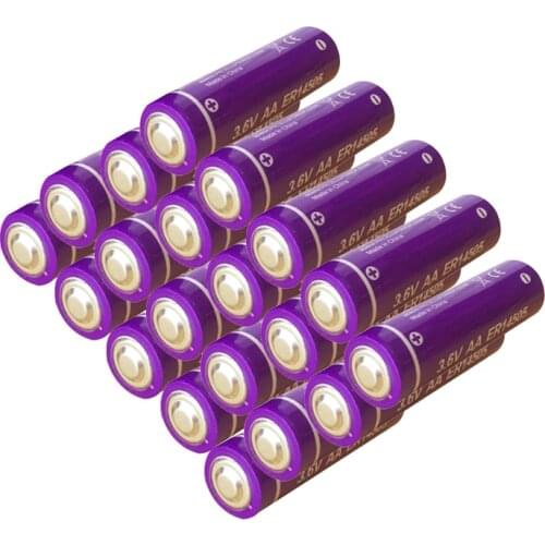 20Pcs PKCELL 3.6V ER14505 14505 2400mah AA LiSCLO2 Battery Superior LR6 R6P 1.5V Batteries For GPS Camera Memory backup