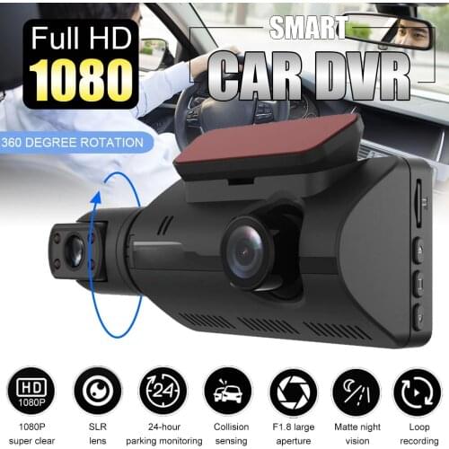 1080P FHD Car DVR Camera New Dash Cam Three Record Video Registrar Recorder Dash Cam Night Vision Parking Monitoring G-sensor
