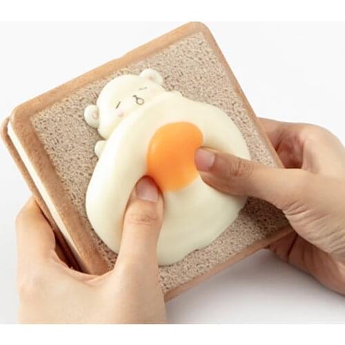 Decompression Notebook Cute girl student Thicken Creativity line Diary Portable pocketbook Bread soft bear notepad Stationery