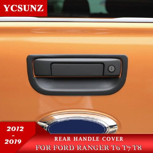 2019 Back Handle Covers For FORD RANGER Wildtrak T6 T7 T8 2012-2019 ABS Black With Smart Hole