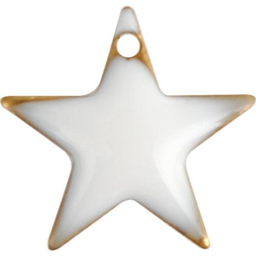 DoreenBeads Copper Enamelled Sequins Charms Pendant Pentagram Star Unplated Jewelry Accessories 12mm( 4/8") x 11mm( 3/8") 10 PCs