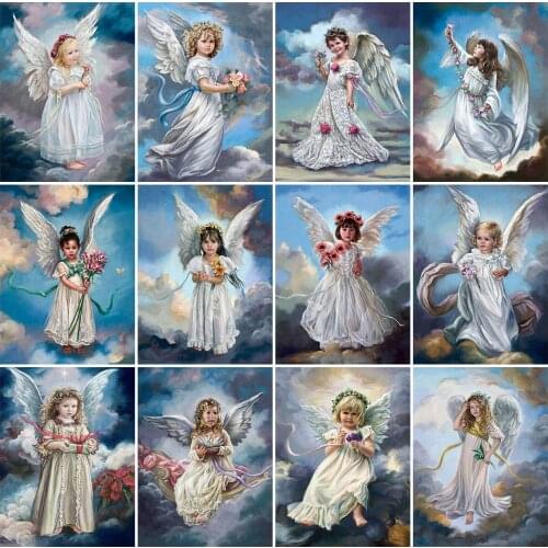 EverShine Diamond Painting Full Square Angel Cross Stitch Diamond Mosaic Religion Picture Rhienstones Handmade Home Decor