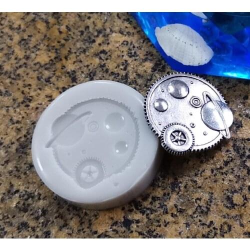 Cake Tools universe globe gear celestial body silicone mold Decorating Cupcake topper fondant tool mould