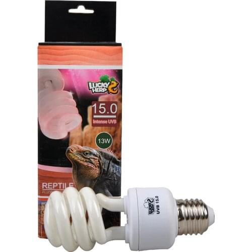 15.0 UVB Intense Fluorescent Terrarium Lamp,Reptile UB Bulb Light,Compact Bulb,E27,Screw Thread,220-240V,13W,26W Available