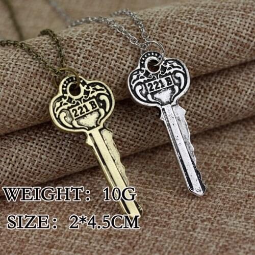 Movie Detective 221b Apartment Key Necklace Personality Retro Couple Key Necklace -30