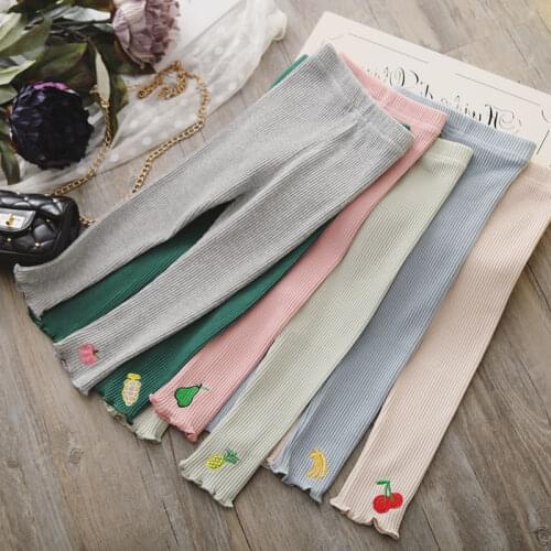 Girl Leggings Spring Autumn Fashion Fruit Print Pants for Girl Toddler Baby Trousers 2019 Elastic Waist Skinny Pants 1 2 3 4 5 Y