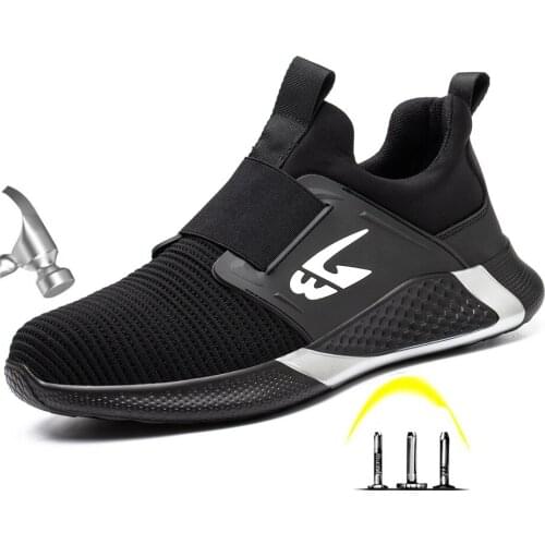 Man outdoors breathable indestructible steel toe safety & work shoes puncture proof men anti slip work boots