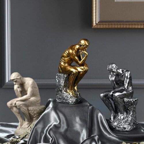 Resin Sculpture Home Decor Art Meditator Statue Room Decoration Creative Character Ornaments Accessories Sketch