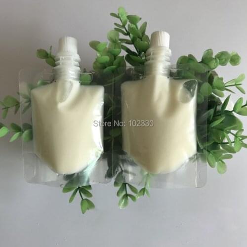1000pcs 50ml clear plastic stand up pouch with top spout doypack beverage drink liquid sample packaging pouch bag