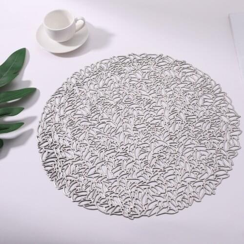 PVC Round Coaster Insulation Table Mats Pads Plastic Table Placemat Non-slip Mats Coffee Tea Place Mats Kitchen Decoration