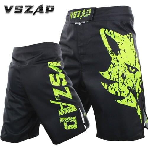 VSZAP Boxing shorts MMA muay Thai shorts Thick fabrics Elastic crotch T hook and loop fastener Activities boxing shorts