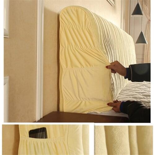 Nordic flannel fabric sleek minimalist can be customized quilted bed head cover thick bed dust protection cover 120--220cm
