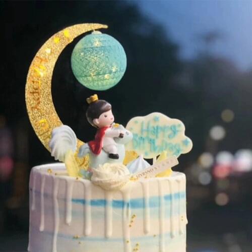 Cake Decoration Moon Birthday Cake Topper Space Shuttle Astronaut Aeronautical Model Rocket Scene Cake Decorating Supplies