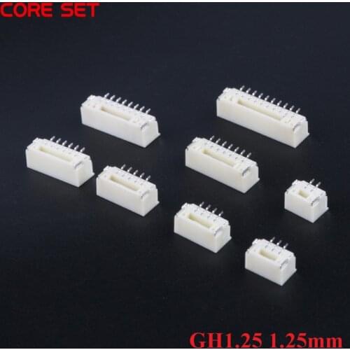 50Pcs GH1.25 Vertical Paste 1.25mm Pitch Connector With Lock Buckle Connector With Lock 2P 3P 4P 5P 6P 7P 8P 10P