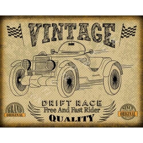 VINTAGE DRIFT RACE METAL TIN SIGN POSTER WALL PLAQUE