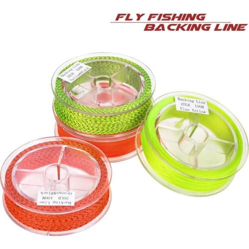 100m Fly Fishing Backing Line Floating 20LB 8 Strands Nylon Braided Rope Strong Flying Extension Line Fishing Tackle Accessories