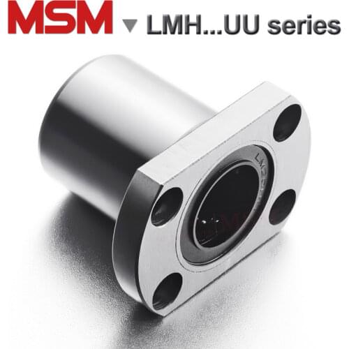 2pcs MSM Two Side Cut Oval Flange Linear Bearings LMH6UU LMH8UU LMH10UU LMH12UU LMH16UU LMH20UU LMH25UU LMH30UU LHFC/LMT/SMT(mm)