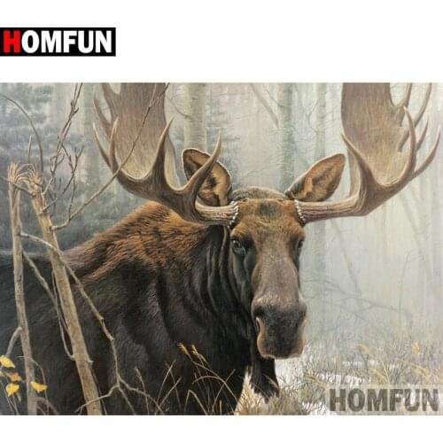 HOMFUN Full Square/Round Drill 5D DIY Diamond Painting "deer"Embroidery Cross Stitch 5D Home Decor A02304