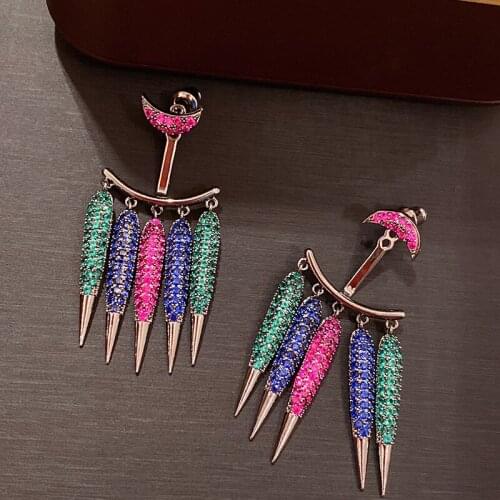 Bilincolor Fashion Luxury Two Wearring Ways Special Punk Drop Earring for Women