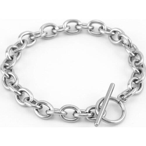 100% Stainless Steel Toggle Bracelet Mens Bracelets On Hand Chain 4/5mm Metal braid Chain Bracelets Pulseira Masculina