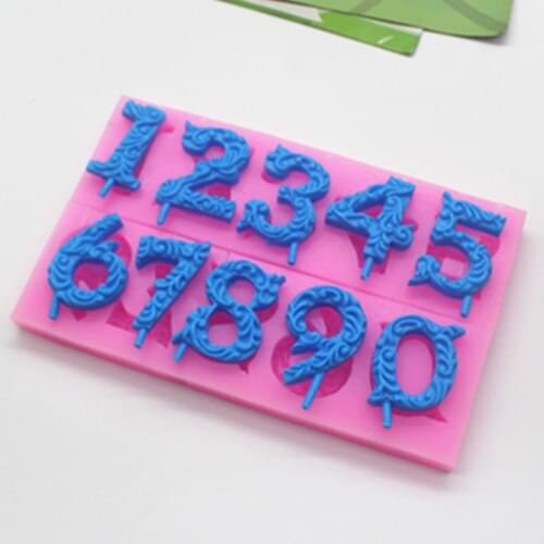 Digital 1-10 Large Silicone Mold Fold Chocolate Mold Cake Decoration Model P121