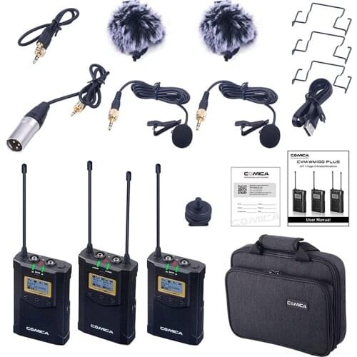 COMICA CVM-WM100 PLUS UHF 48-Channels Mono/Stereo Can Real-Time Monitoring Wireless Microphone