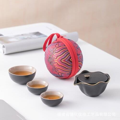 Designer Ceramic Teapot Kettle Teacup Japanese Tea Set Travel Chinse Retro Drinkware Quality Outdoor Teaware Gift For Friend New
