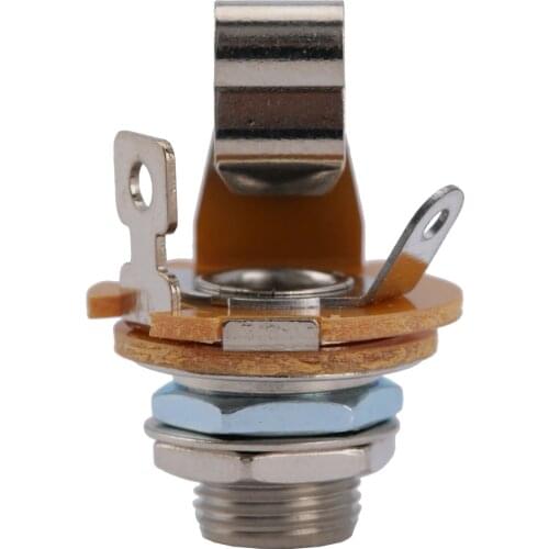 Musiclily Pro 1/4 inch Mono Output Jack Socket 2-Contact for Electric Guitar and Bass, Nickel